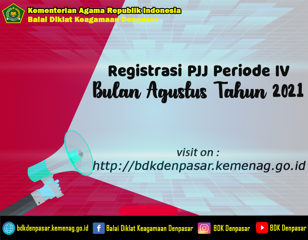 REGISTRASI PESERTA PELATIHAN JARAK JAUH ONLINE PERIODE IV BULAN AGUSTUS 2021